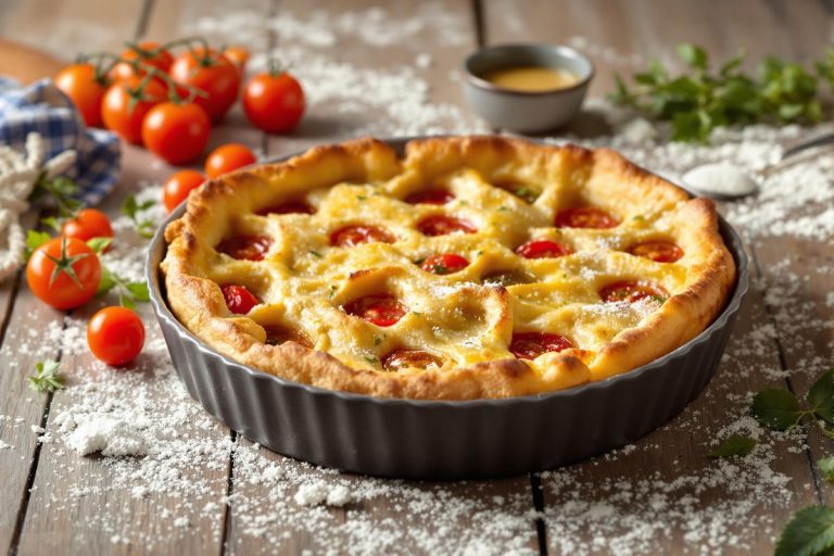 À peine 10 minutes de préparation ! La recette du clafoutis à la tomate et à la moutarde.jpg