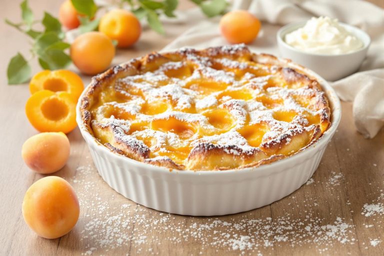 Ce clafoutis aux abricots irrésistible va vous surprendre par son moelleux, sa légèreté et sa douceur fruitée.jpg