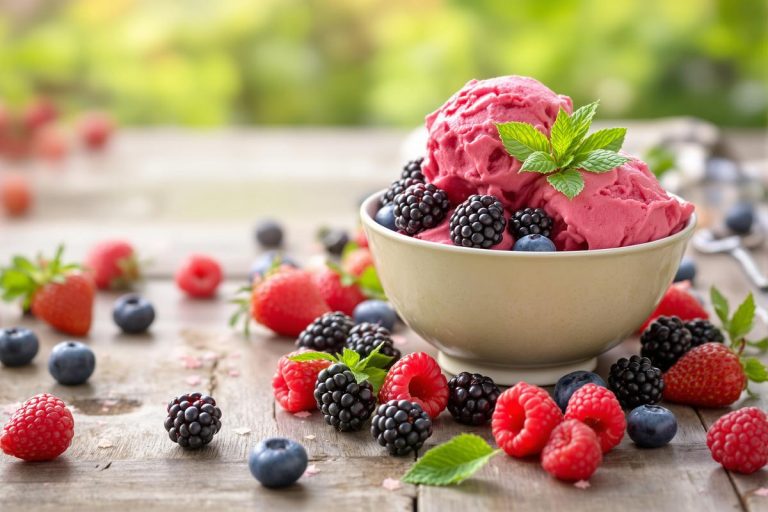 Glace fruits rouges sans sucre ajouté : le plaisir léger et rapide sans sorbetière, pour un dessert estival équilibré.jpg