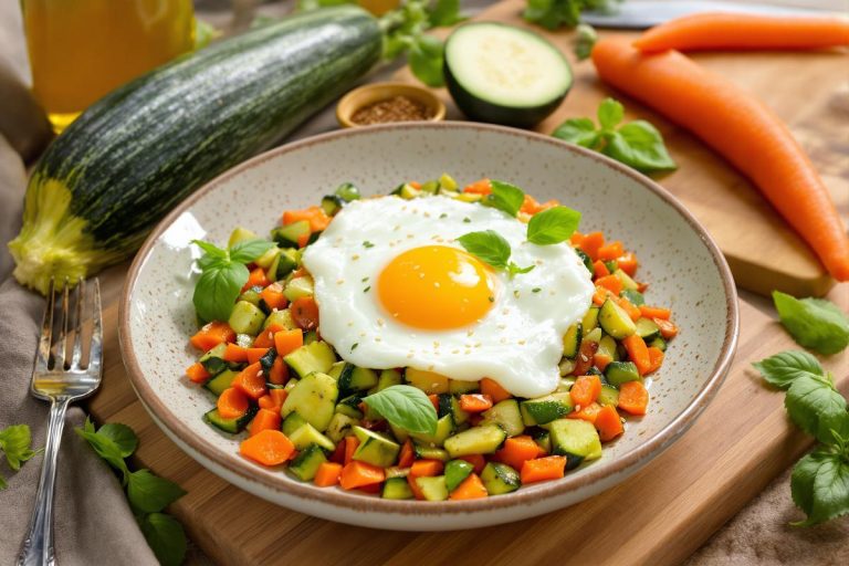 Que faire avec une grosse courgette du jardin ? Cette recette avec des œufs au plat régale à tous les coups.jpg