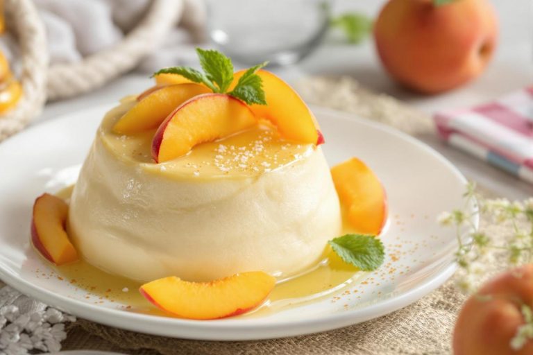 Recette facile de crème bavaroise vanille et pêche.jpg