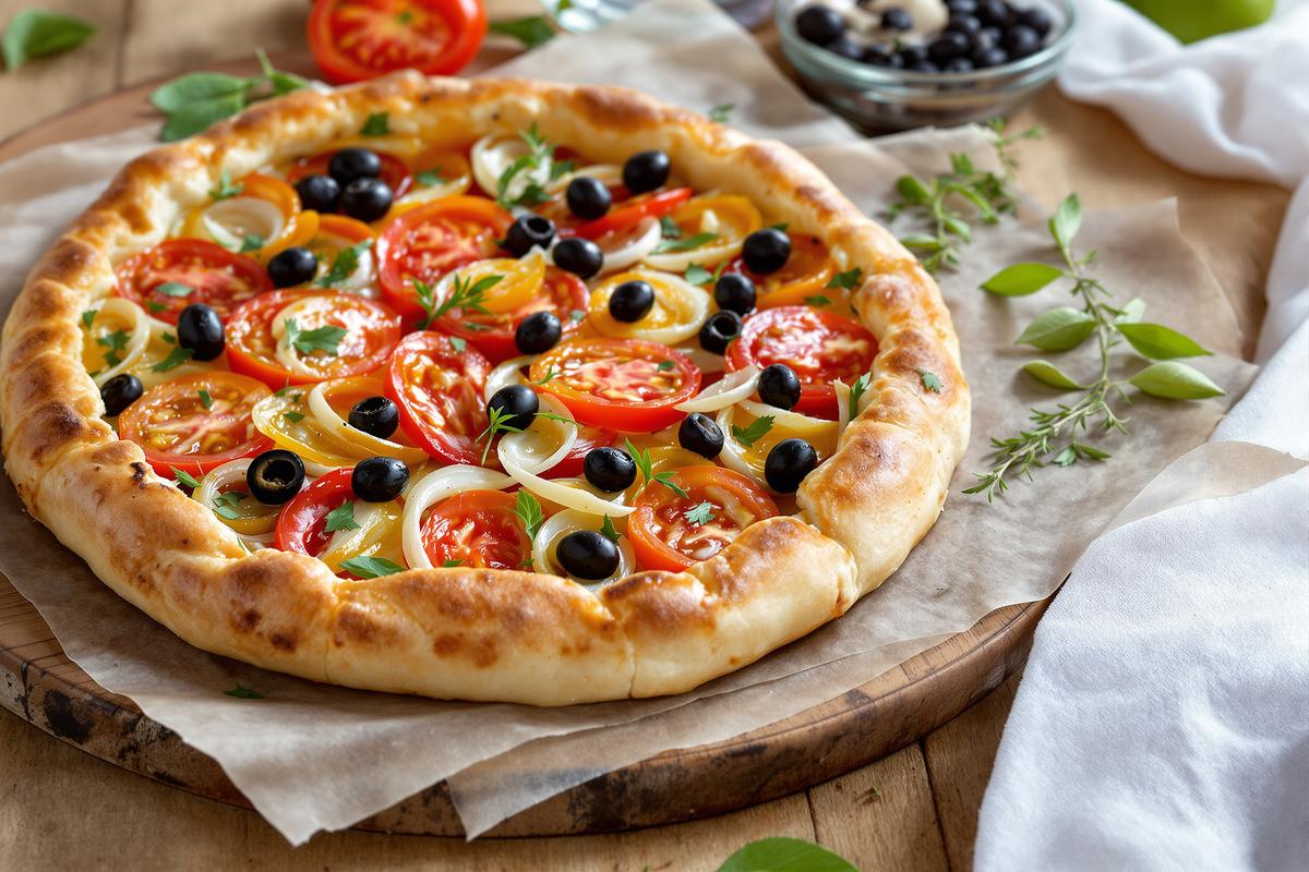 À mi-chemin entre la pizza et la pissaladière, cette tarte facile à préparer rappelle les vacances en Provence.jpg