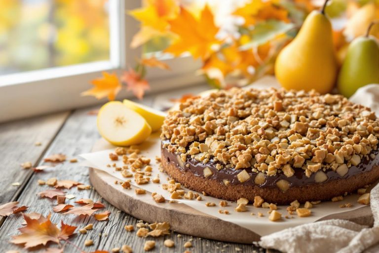 Laurent Mariotte nous donne sa recette de cake crumble chocolat poire pour un dessert d'automne réconfortant.jpg