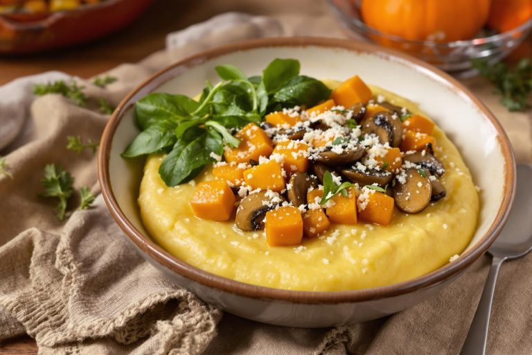 Plat réconfortant par temps pluvieux : Polenta d'automne à la courge butternut et champignons.jpg